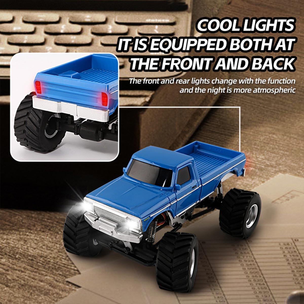 1/36スケール 2.4G 4WDフルプロポーショナルRCオフロードカー リアルLEDライト RTR イエロー
