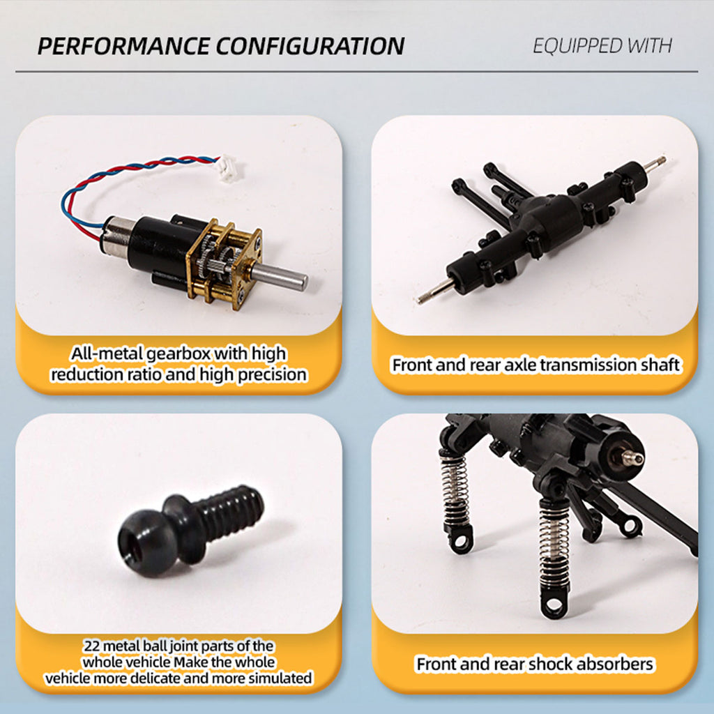 1/36スケール 2.4G 4WDフルプロポーショナルRCオフロードカー リアルLEDライト RTR