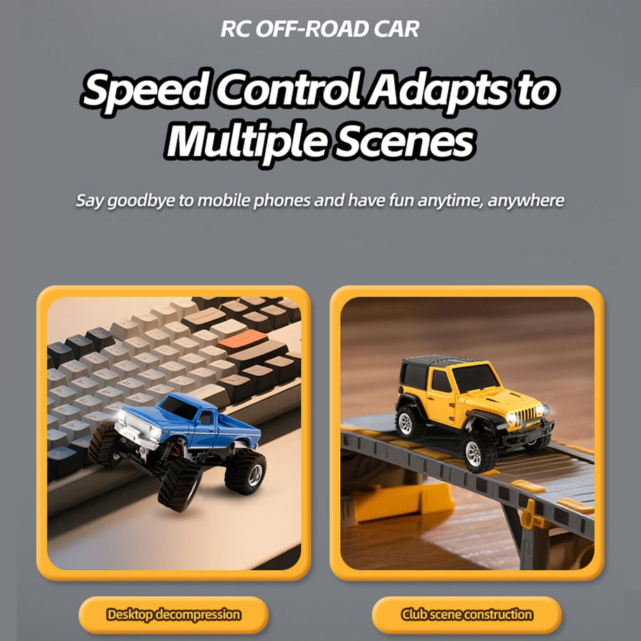 1/36スケール 2.4G 4WDフルプロポーショナルRCオフロードカー リアルLEDライト RTR イエロー