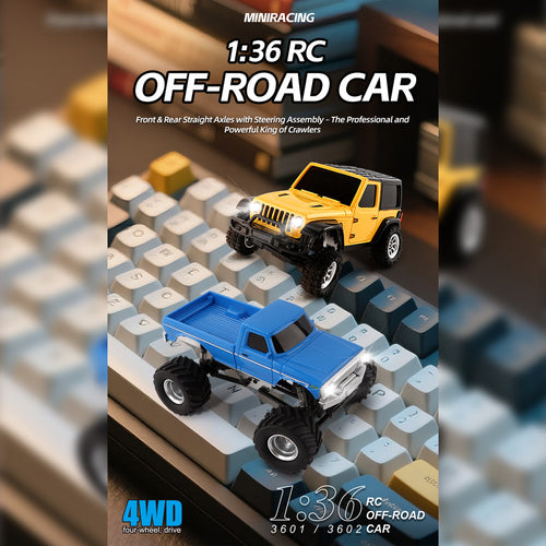 1/36スケール 2.4G 4WDフルプロポーショナルRCオフロードカー リアルLEDライト RTR