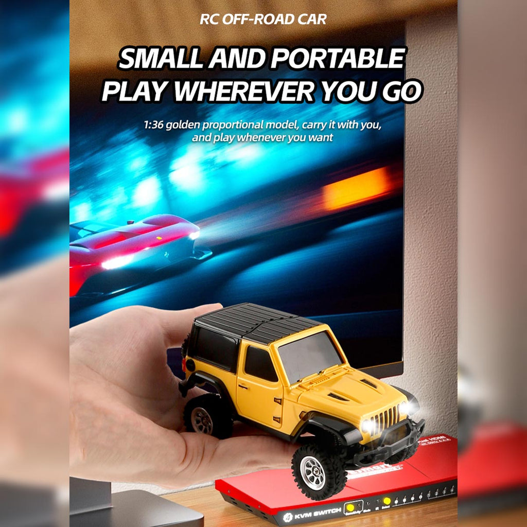 1/36スケール 2.4G 4WDフルプロポーショナルRCオフロードカー リアルLEDライト RTR