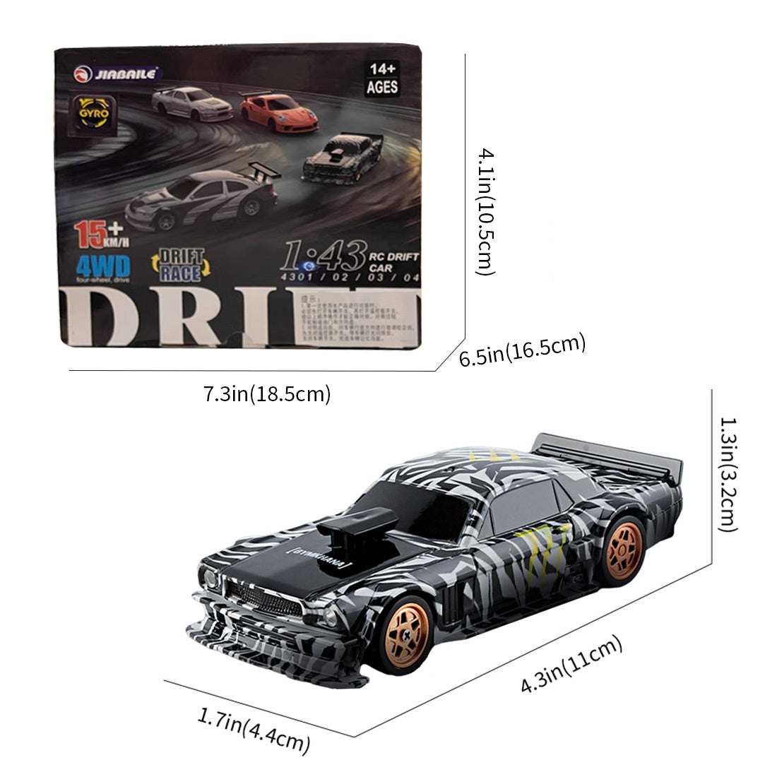 1/43 MINI RCミニドリフトカーセット｜2.4G 4WD四輪駆動 ジャイロ安定システム フルプロポーション操作 RTR完成機 | RTRHOBBYJP