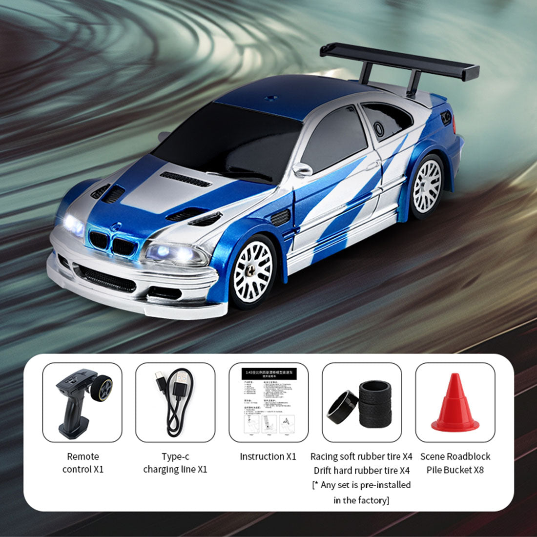 1/43 MINI RCミニドリフトカーセット｜2.4G 4WD四輪駆動 ジャイロ安定システム フルプロポーション操作 RTR完成機 | RTRHOBBYJP