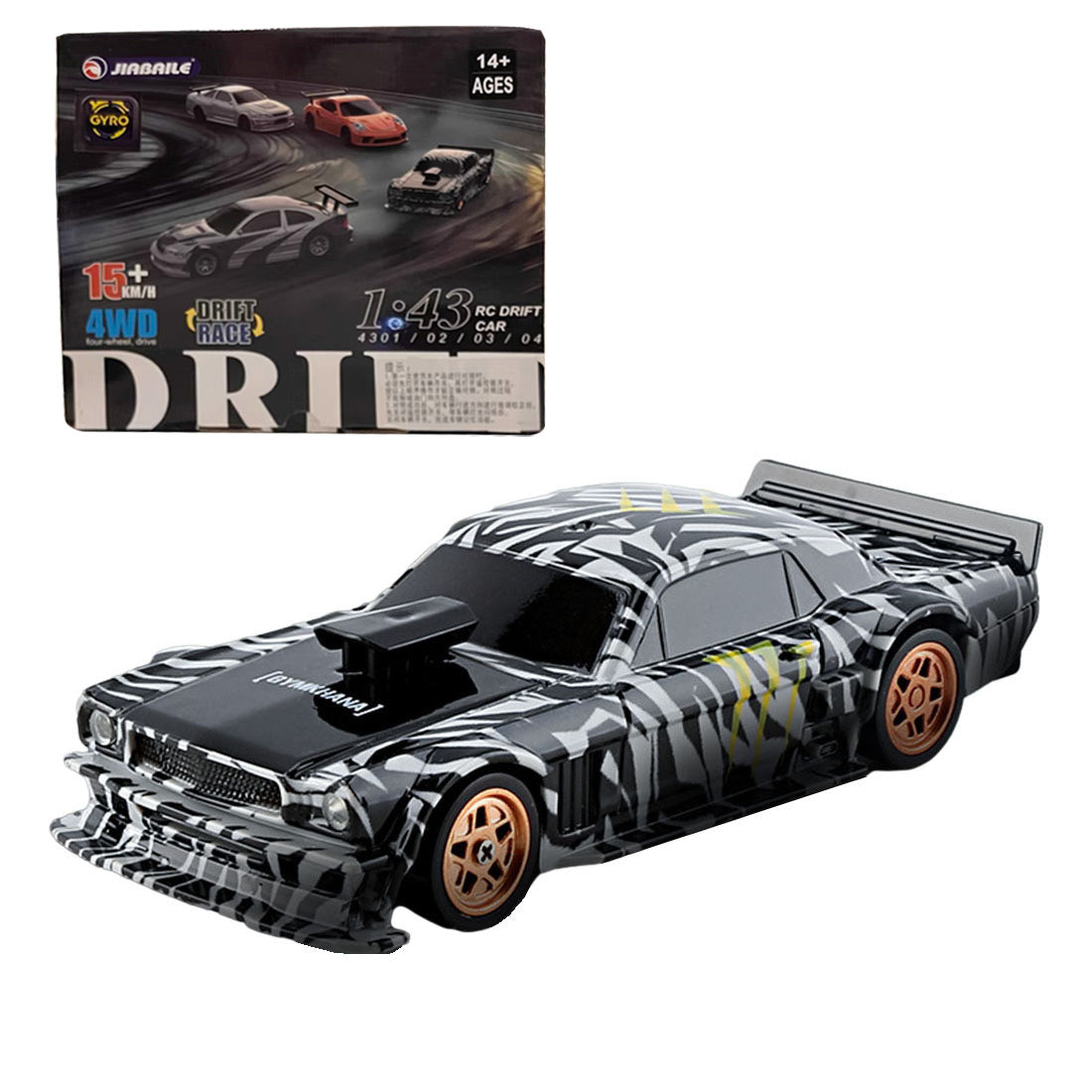 1/43 2.4G 4WD全プロポーショナルRCミニドリフトカー ジャイロ版 RTR 15KM/H MINI RC