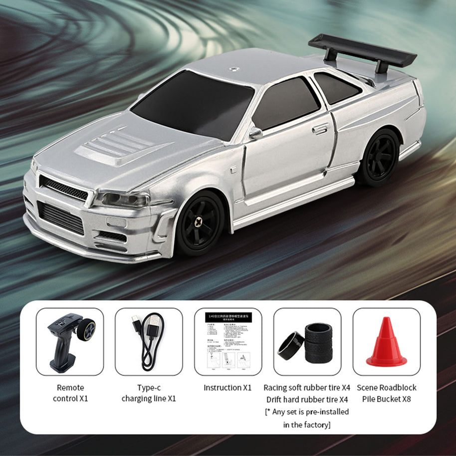 1/43 2.4G 4WD全プロポーショナルRCミニドリフトカー ジャイロ版 RTR 15KM/H MINI RC