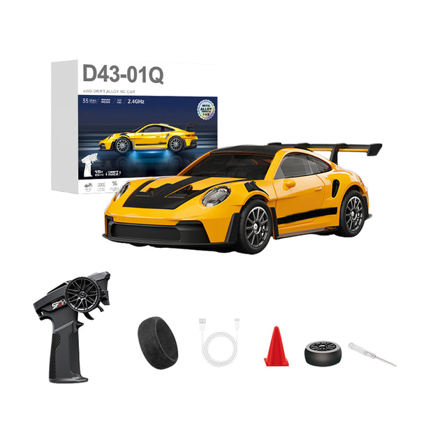 1/43 2.4G 4WD全プロポーショナルアロイRCドリフトカー RTR LEDライト ジャイロスコープ MINI RC