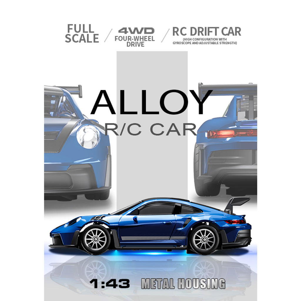 1/43 2.4G 4WD全プロポーショナルアロイRCドリフトカー RTR LEDライト ジャイロスコープ MINI RC