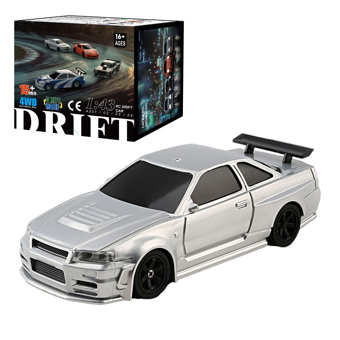 1/43 2.4G全プロポーショナルRCミニドリフトカー RTR版 ライトキット 15KM/H MINI RC