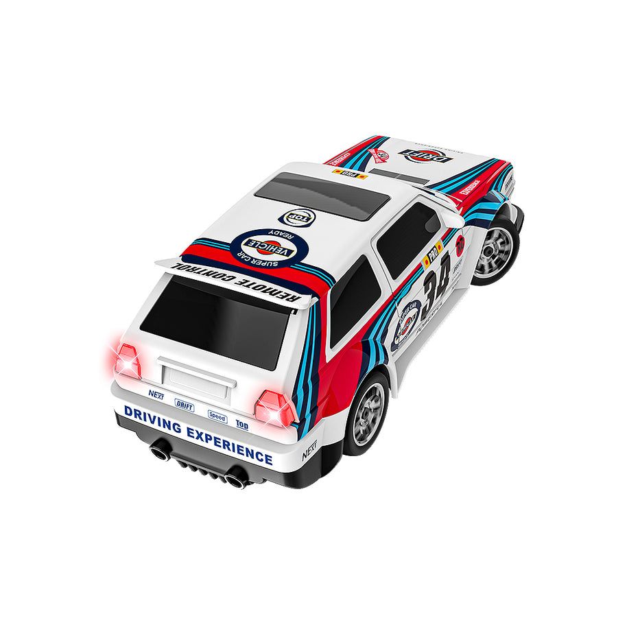 1/43 4WD RCドリフトレーシングカー 青白色 RTR 2.4GHz LEDライト レーシングタイヤ コーン付き MINI RC