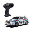 1/43 4WD RCドリフトレーシングカー 青白色 RTR 2.4GHz LEDライト レーシングタイヤ コーン付き MINI RC