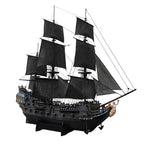 1/50 スケール 黒海賊船 木製 DIY 組立キット 帆船モデル 2 種類組立可能 金属装飾パーツ付き