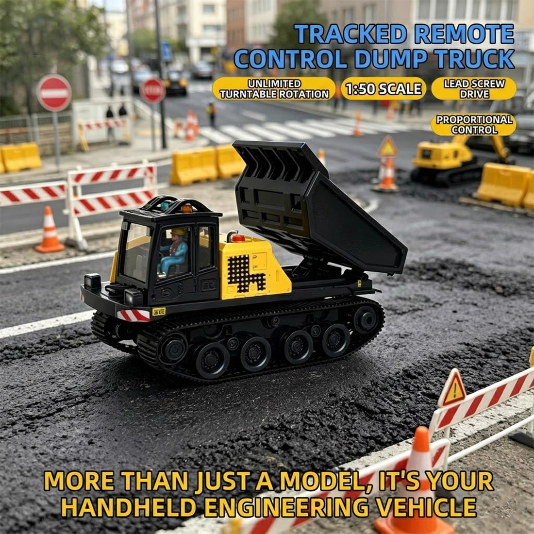 1/50スケール2.4GHz 26CH RCダンプトラック 無限回転タレット LEDサウンド プロポーショナル制御 RTR