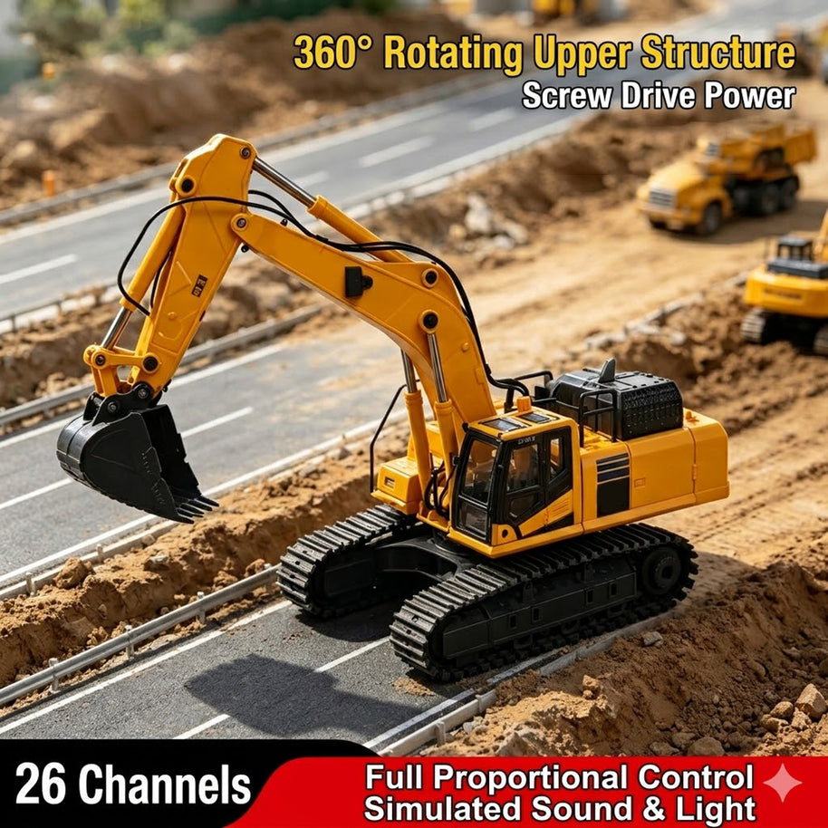 1/50スケールRCエクスカベーター 360°無限回転 2.4GHz 2個バッテリー 3KM/h ホビー級ラジコン | RTRHOBBYJP