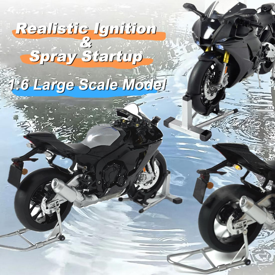 1/6合金バイク模型 R1M/S1000RR｜亜鉛合金&航空アルミCNC加工 ダブル排気噴霧 機械連動可動 音光インタラクティブ コレクションギフト|RTRHOBBYJP