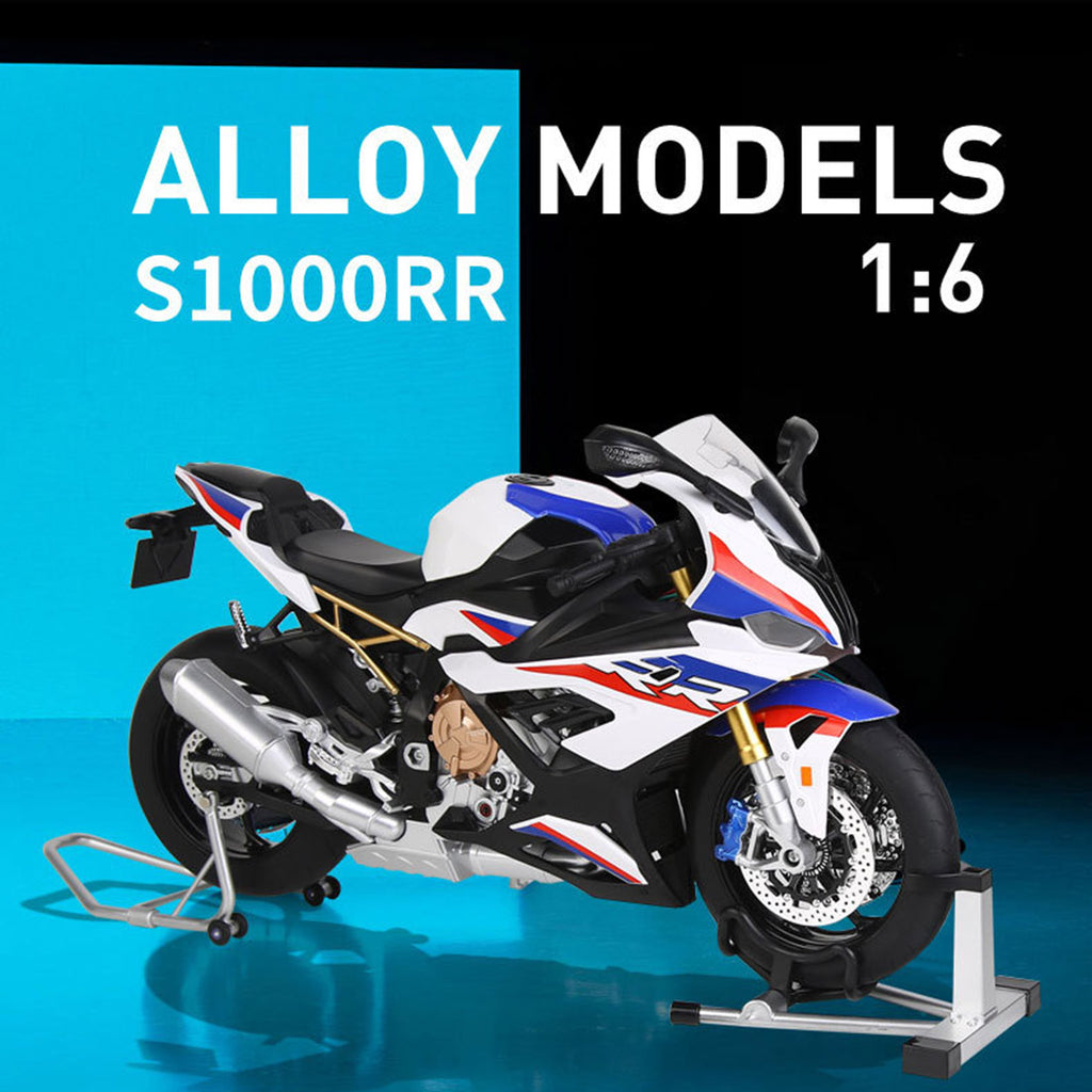 1/6合金バイク模型 R1M/S1000RR｜亜鉛合金&航空アルミCNC加工 ダブル排気噴霧 機械連動可動 音光インタラクティブ コレクションギフト