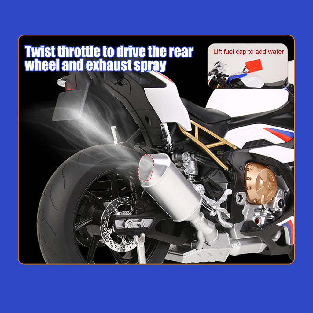 1/6合金バイク模型 R1M/S1000RR｜亜鉛合金&航空アルミCNC加工 ダブル排気噴霧 機械連動可動 音光インタラクティブ コレクションギフト