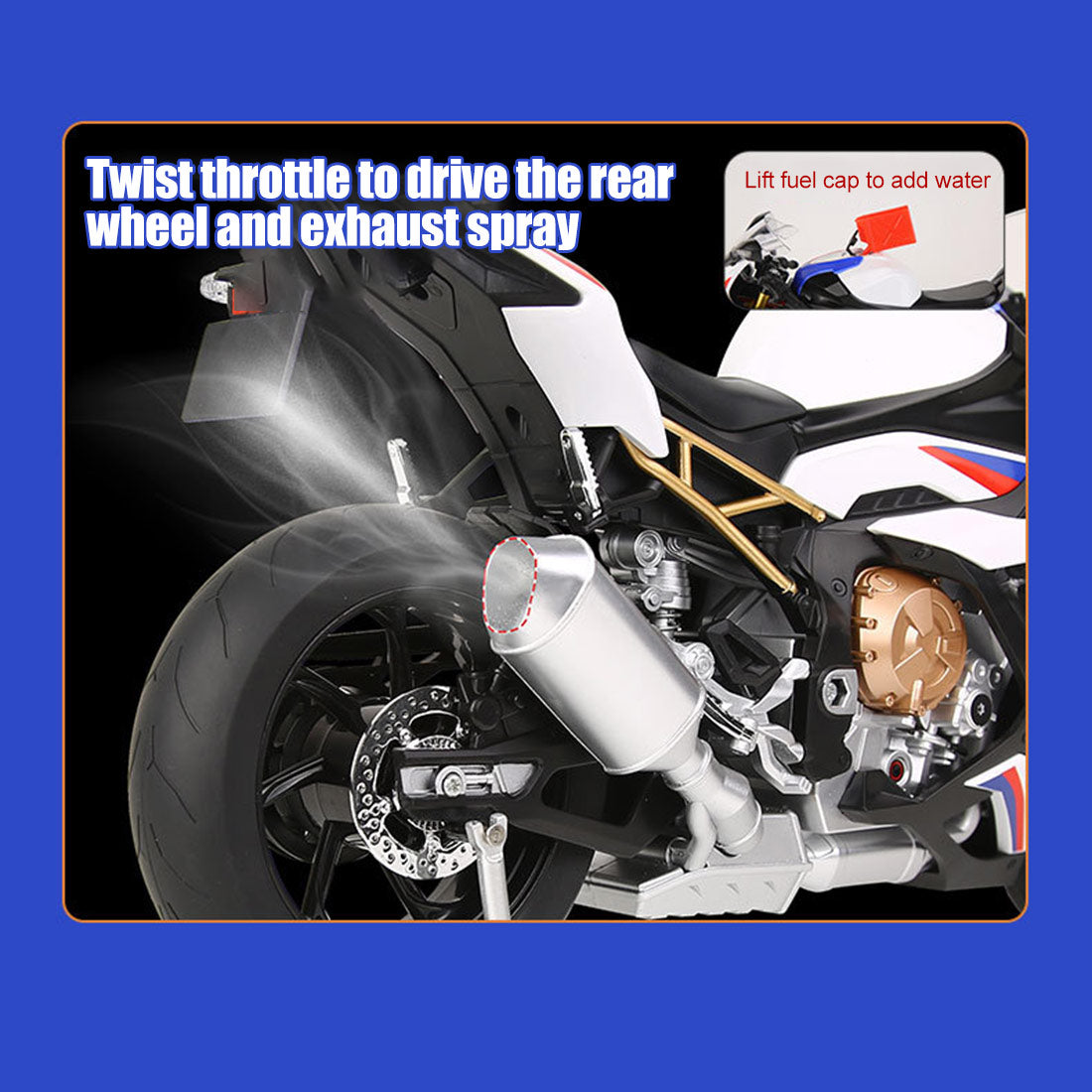 1/6合金バイク模型 R1M/S1000RR｜亜鉛合金&航空アルミCNC加工 ダブル排気噴霧 機械連動可動 音光インタラクティブ コレクションギフト|RTRHOBBYJP