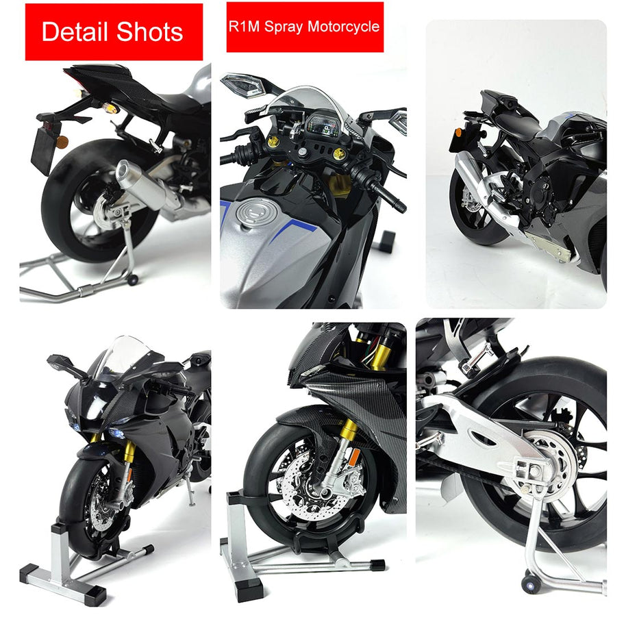 1/6合金バイク模型 R1M/S1000RR｜亜鉛合金&航空アルミCNC加工 ダブル排気噴霧 機械連動可動 音光インタラクティブ コレクションギフト|RTRHOBBYJP