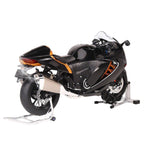 1/6精密合金バイク模型｜航空アルミCNC切削 ダブル排気煙 チェーン&クラッチ機械可動 点火・サウンド・ライトエフェクト 隠し収納設計