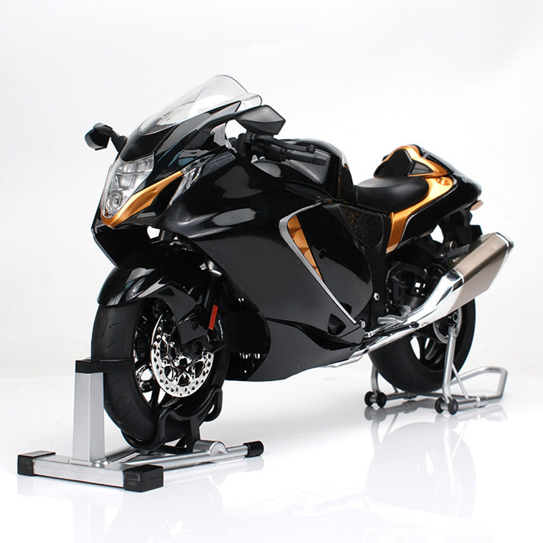 1/6精密合金バイク模型｜航空アルミCNC切削 ダブル排気煙 チェーン&クラッチ機械可動 点火・サウンド・ライトエフェクト 隠し収納設計|RTRHOBBYJP
