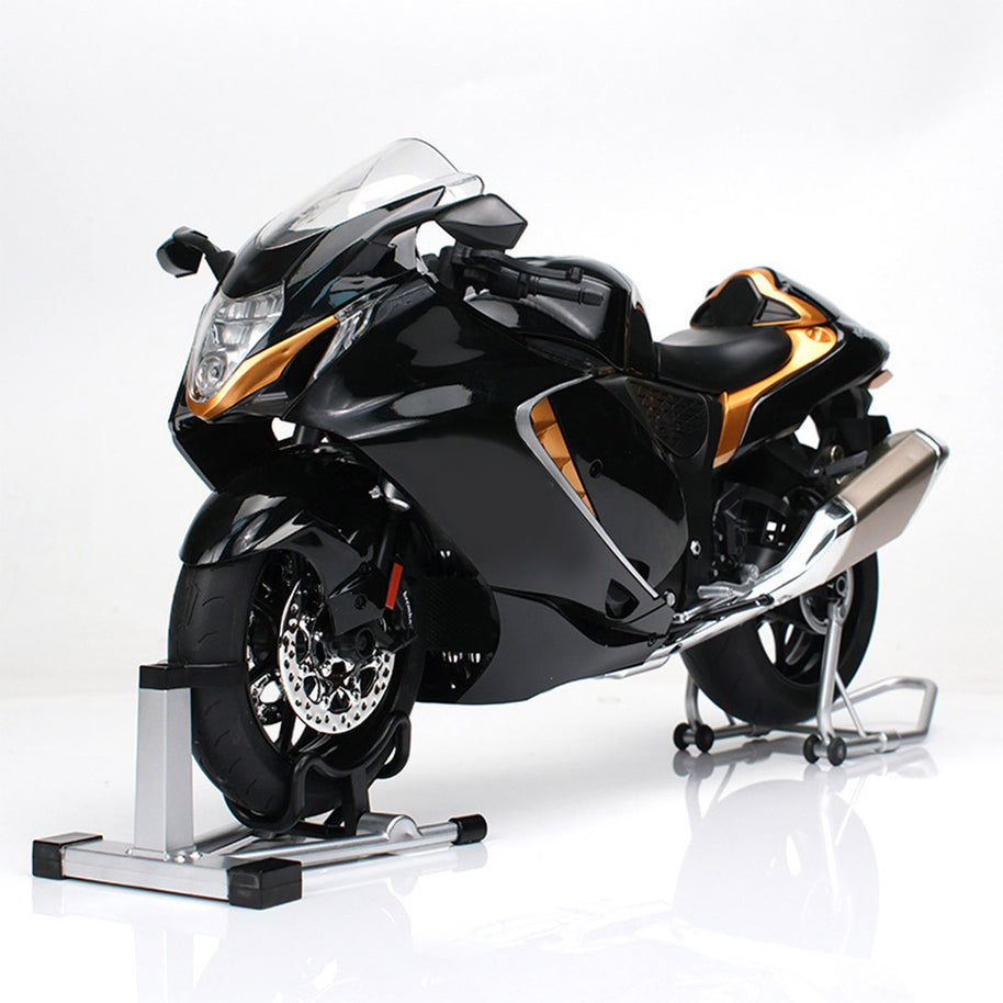 1/6精密合金バイク模型｜航空アルミCNC切削 ダブル排気煙 チェーン&クラッチ機械可動 点火・サウンド・ライトエフェクト 隠し収納設計|RTRHOBBYJP