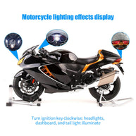 1/6精密合金バイク模型｜航空アルミCNC切削 ダブル排気煙 チェーン&クラッチ機械可動 点火・サウンド・ライトエフェクト 隠し収納設計|RTRHOBBYJP