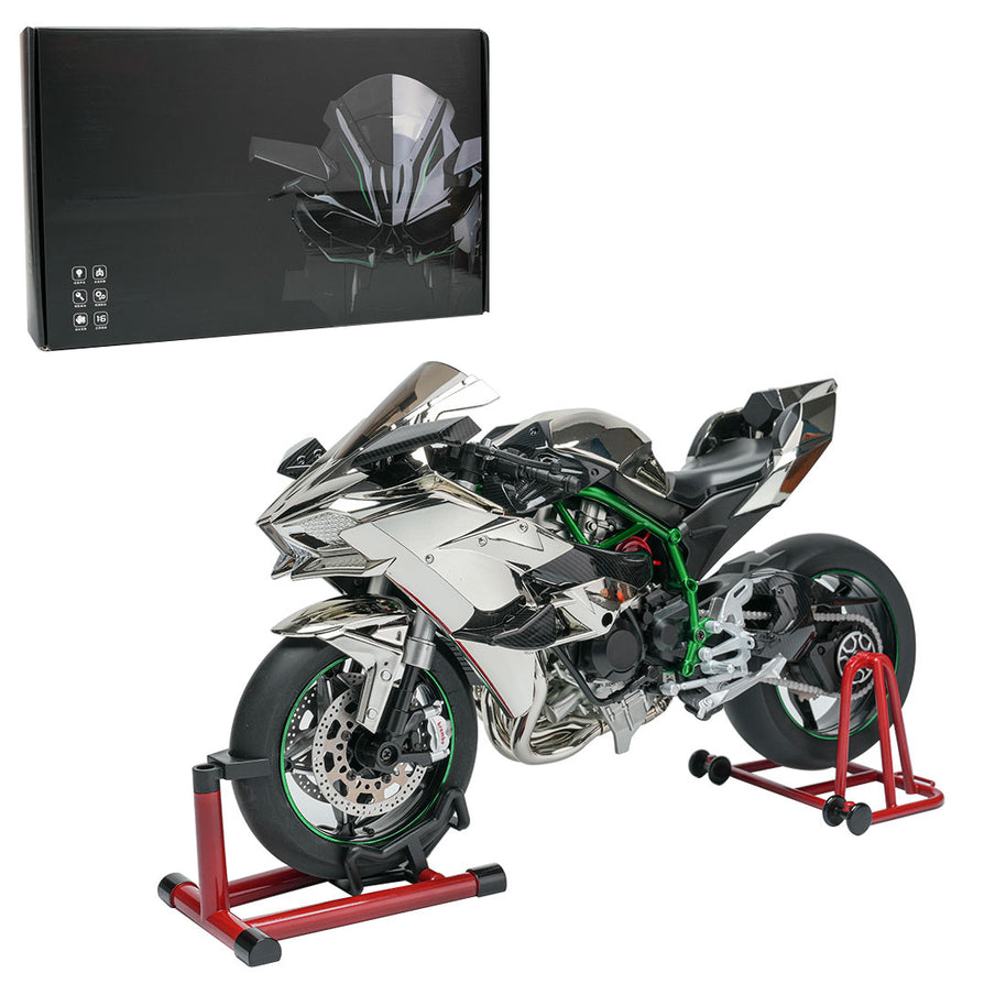1/6 H2Rトラックエディション合金バイク模型｜航空アルミCNC切削 ダブル排気煙 チェーン&クラッチ機械可動 点火・サウンド・ライト 隠し収納設計|RTRHOBBYJP