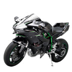1/6 H2Rトラックエディション合金バイク模型｜航空アルミCNC切削 ダブル排気煙 チェーン&クラッチ機械可動 点火・サウンド・ライト 隠し収納設計