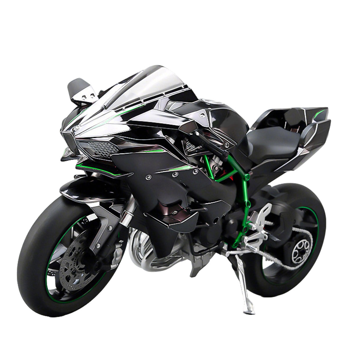 1/6 H2Rトラックエディション合金バイク模型｜航空アルミCNC切削 ダブル排気煙 チェーン&クラッチ機械可動 点火・サウンド・ライト 隠し収納設計|RTRHOBBYJP