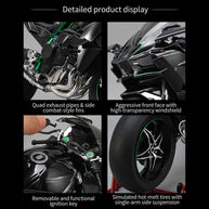 1/6 H2Rトラックエディション合金バイク模型｜航空アルミCNC切削 ダブル排気煙 チェーン&クラッチ機械可動 点火・サウンド・ライト 隠し収納設計|RTRHOBBYJP