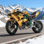 1/6 H2Rトラックエディション合金バイク模型｜航空アルミCNC切削 ダブル排気煙 チェーン&クラッチ機械可動 点火・サウンド・ライト 隠し収納設計