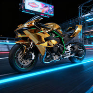 1/6 H2Rトラックエディション合金バイク模型｜航空アルミCNC切削 ダブル排気煙 チェーン&クラッチ機械可動 点火・サウンド・ライト 隠し収納設計|RTRHOBBYJP