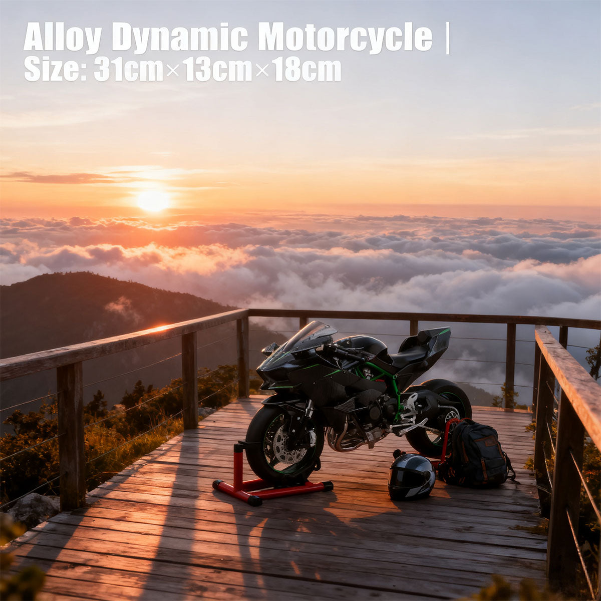1/6 H2Rトラックエディション合金バイク模型｜航空アルミCNC切削 ダブル排気煙 チェーン&クラッチ機械可動 点火・サウンド・ライト 隠し収納設計|RTRHOBBYJP