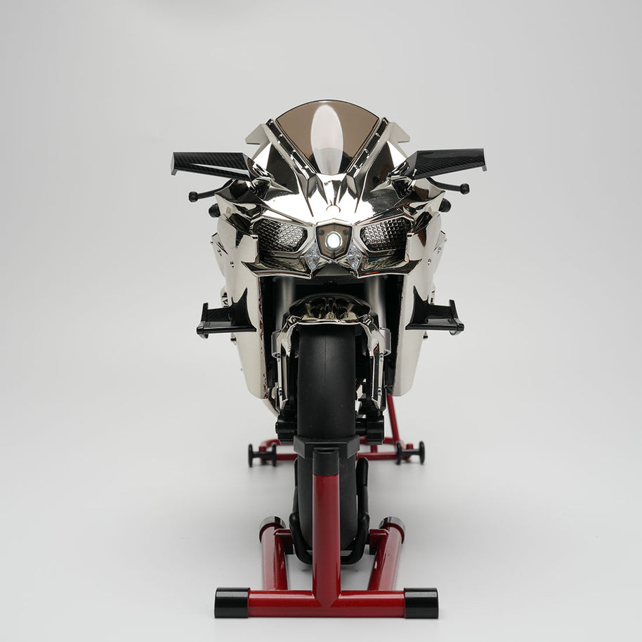 1/6 H2Rトラックエディション合金バイク模型｜航空アルミCNC切削 ダブル排気煙 チェーン&クラッチ機械可動 点火・サウンド・ライト 隠し収納設計|RTRHOBBYJP