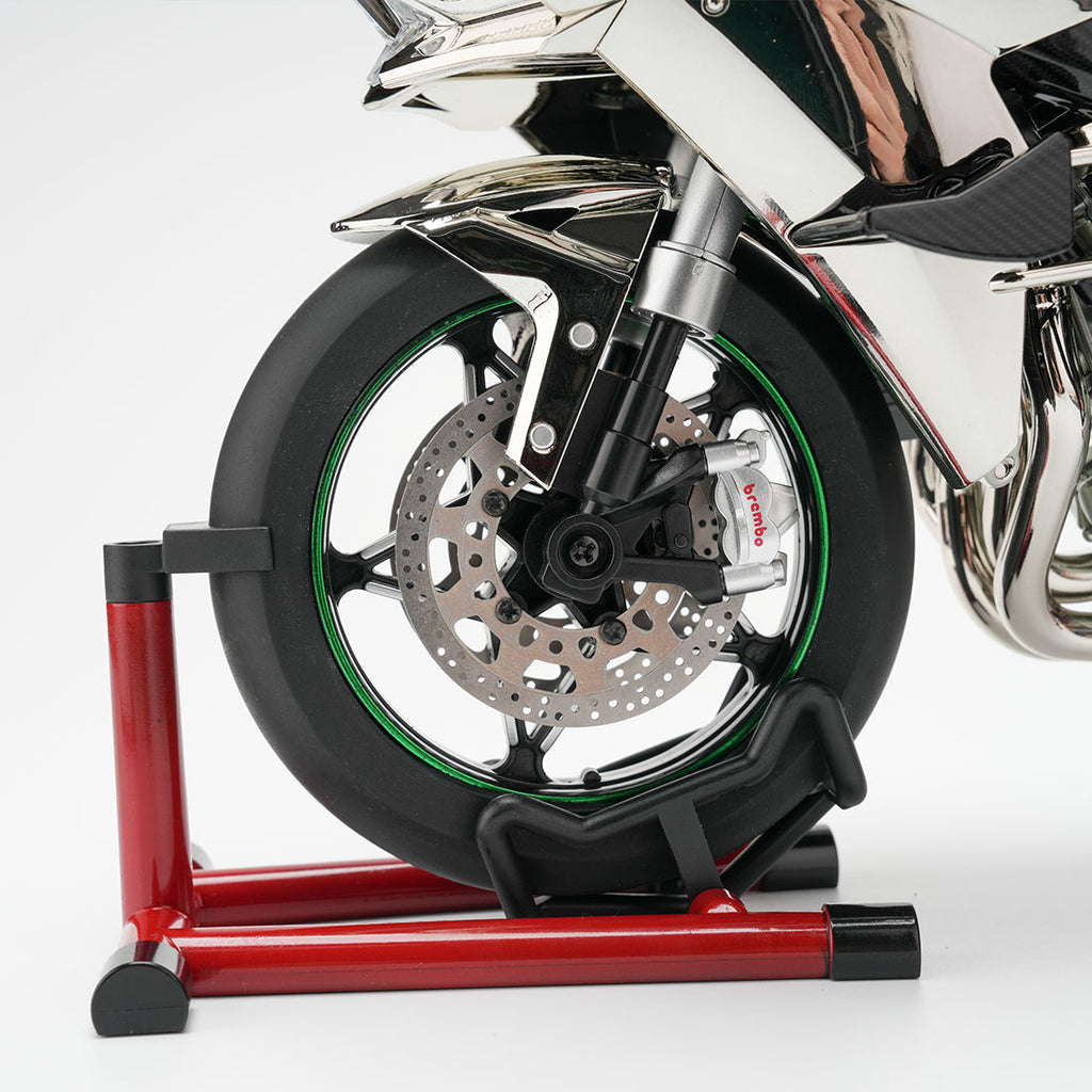 1/6 H2Rトラックエディション合金バイク模型｜航空アルミCNC切削 ダブル排気煙 チェーン&クラッチ機械可動 点火・サウンド・ライト 隠し収納設計