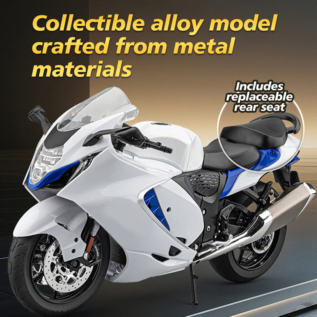 1/6合金RCバイク模型｜実機点火・排気噴霧機能 エンジンサウンド フルLEDライト 手動&リモコンデュアル操作 デスクトップディスプレイ
