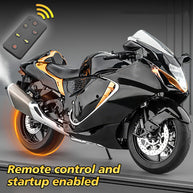 1/6合金RCバイク模型｜実機点火・排気噴霧機能 エンジンサウンド フルLEDライト 手動&リモコンデュアル操作 デスクトップディスプレイ|RTRHOBBYJP