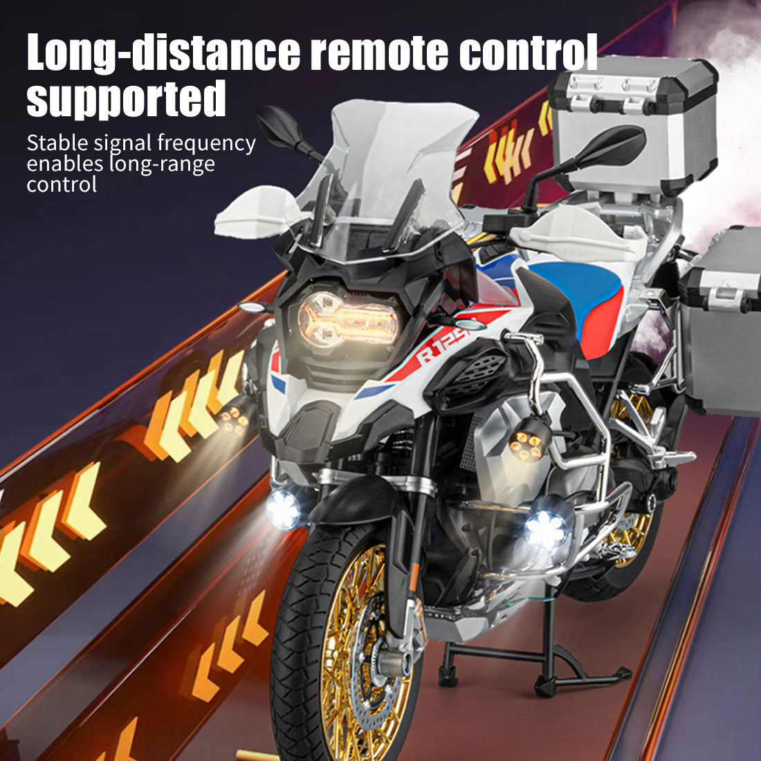 RTRHOBBYJP 1/6 R1250GS合金RCバイク模型｜実機点火・排気噴霧 リアル