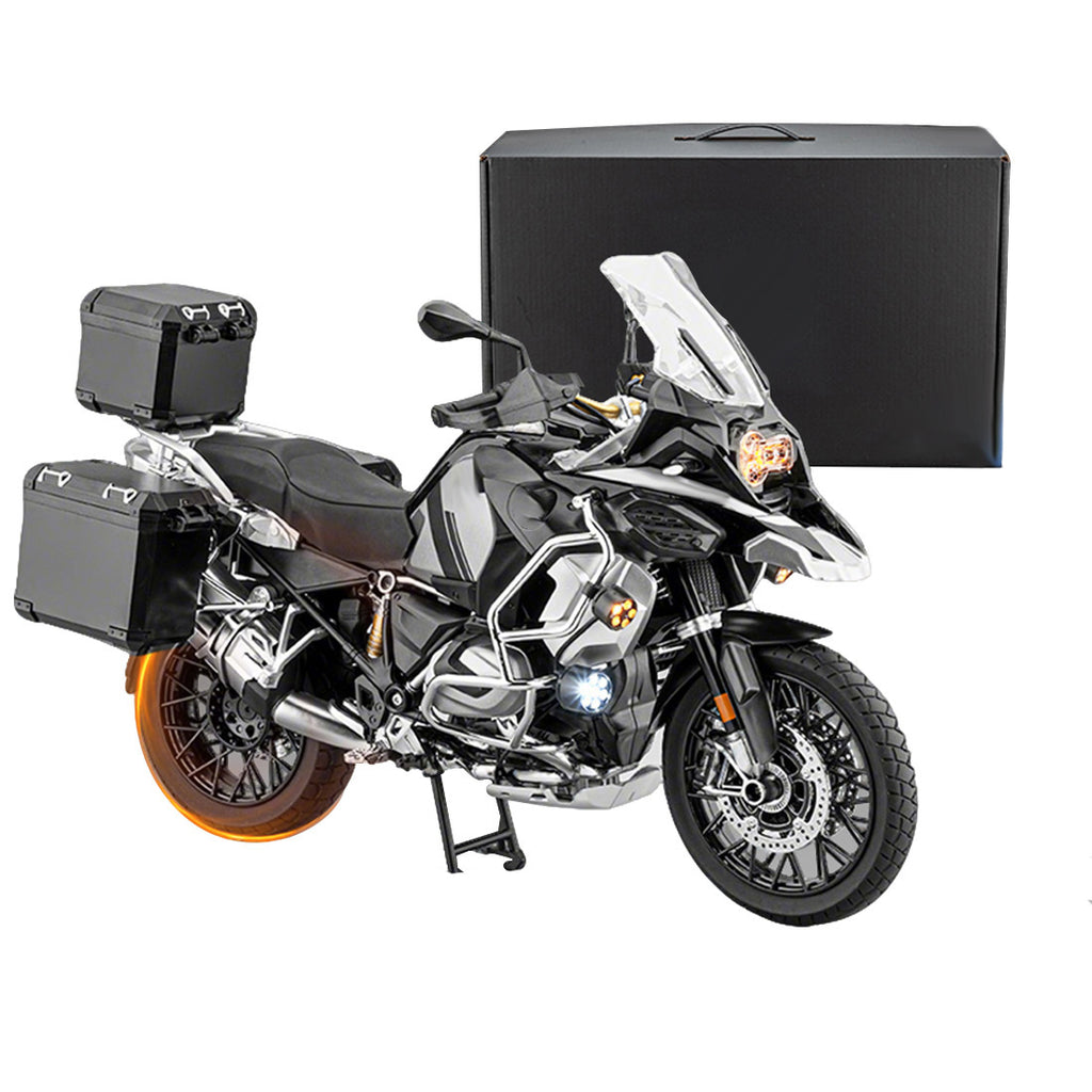 1/6 R1250GS合金RCバイク模型｜実機点火・排気噴霧 リアルエンジンサウンド フルLEDライト 手動&リモコン両用操作 コレクションモデル