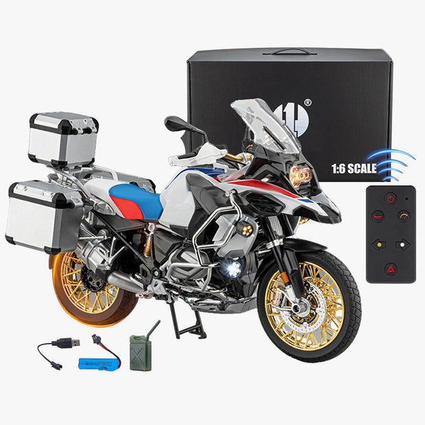 1/6 R1250GS合金RCバイク模型｜実機点火・排気噴霧 リアルエンジンサウンド フルLEDライト 手動&リモコン両用操作 コレクションモデル|RTRHOBBYJP