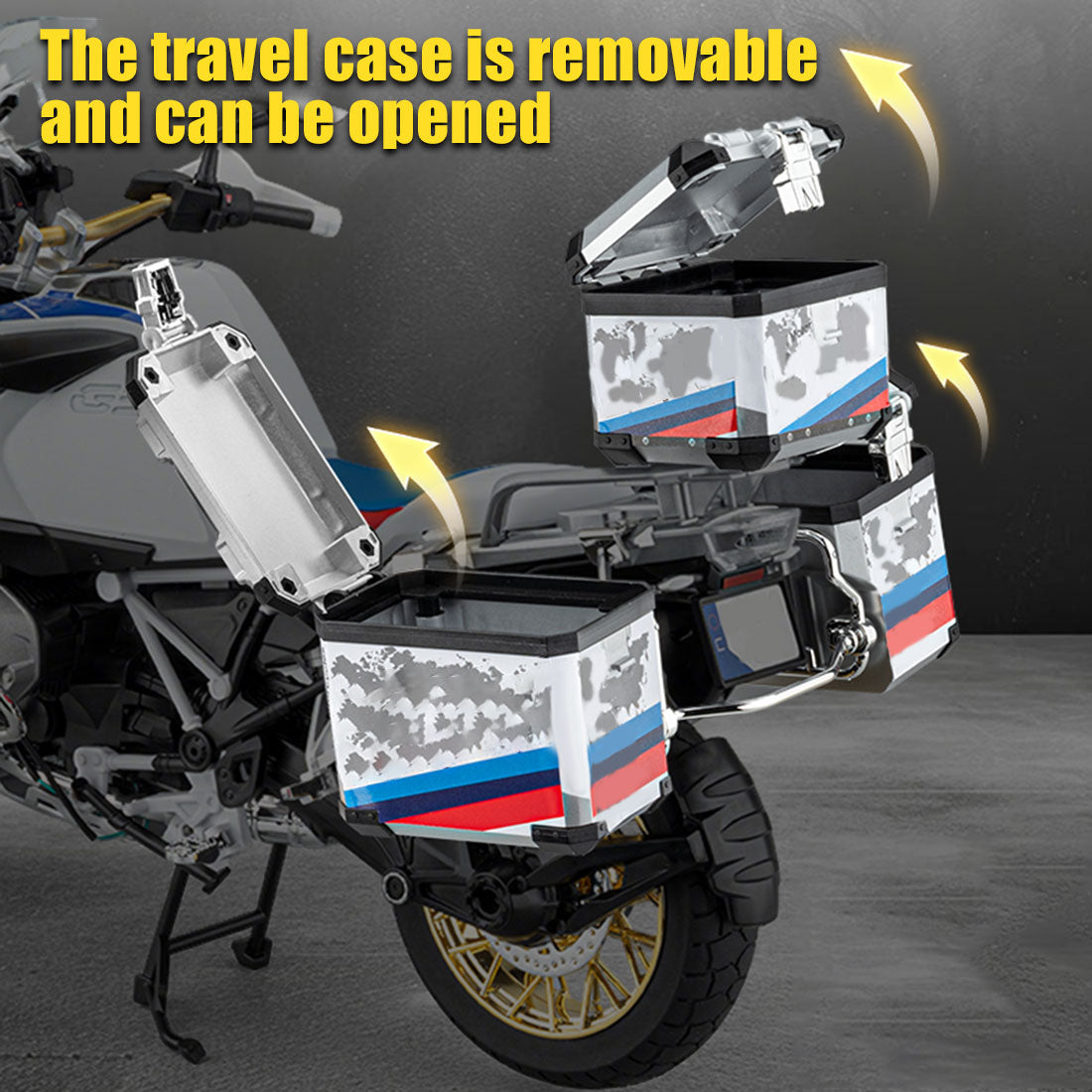 1/6 R1250GS合金RCバイク模型｜実機点火・排気噴霧 リアルエンジンサウンド フルLEDライト 手動&リモコン両用操作 コレクションモデル|RTRHOBBYJP