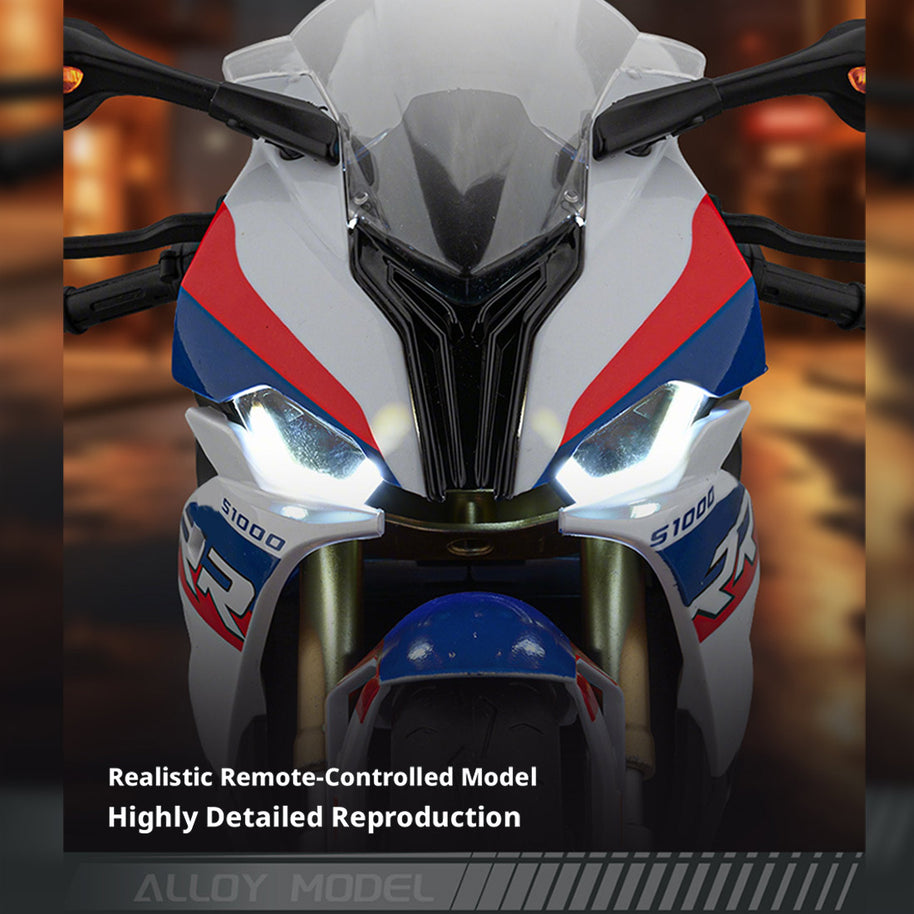 1/6 S1000RR合金RCバイク模型｜実機点火・排気噴霧 リアルエンジンサウンド フルLEDライト 手動&リモコンデュアル操作 コレクションギフト|RTRHOBBYJP