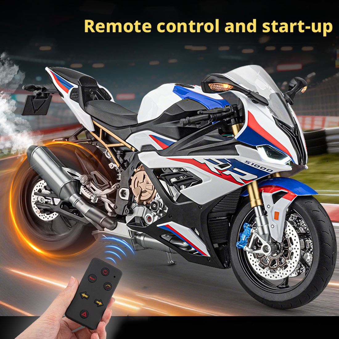 1/6 S1000RR合金RCバイク模型｜実機点火・排気噴霧 リアルエンジンサウンド フルLEDライト 手動&リモコンデュアル操作 コレクションギフト|RTRHOBBYJP