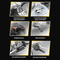 1/6合金RCバイク ｜キー始動&スロットル連動 ライト音響効果 排気ミスト噴射 可動サスペンション コレクション模型