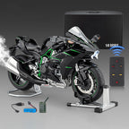 1/6 H2R合金RCバイク｜レーシング仕様 キー始動&スロットル連動 ライト音響効果 排気ミスト サス可動モデル
