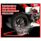 1/6スケール V4R合金バイク模型｜レッド 点火・排気煙噴霧搭載 光音響エフェクト 機械可動 シート隠し収納 バイクコレクション