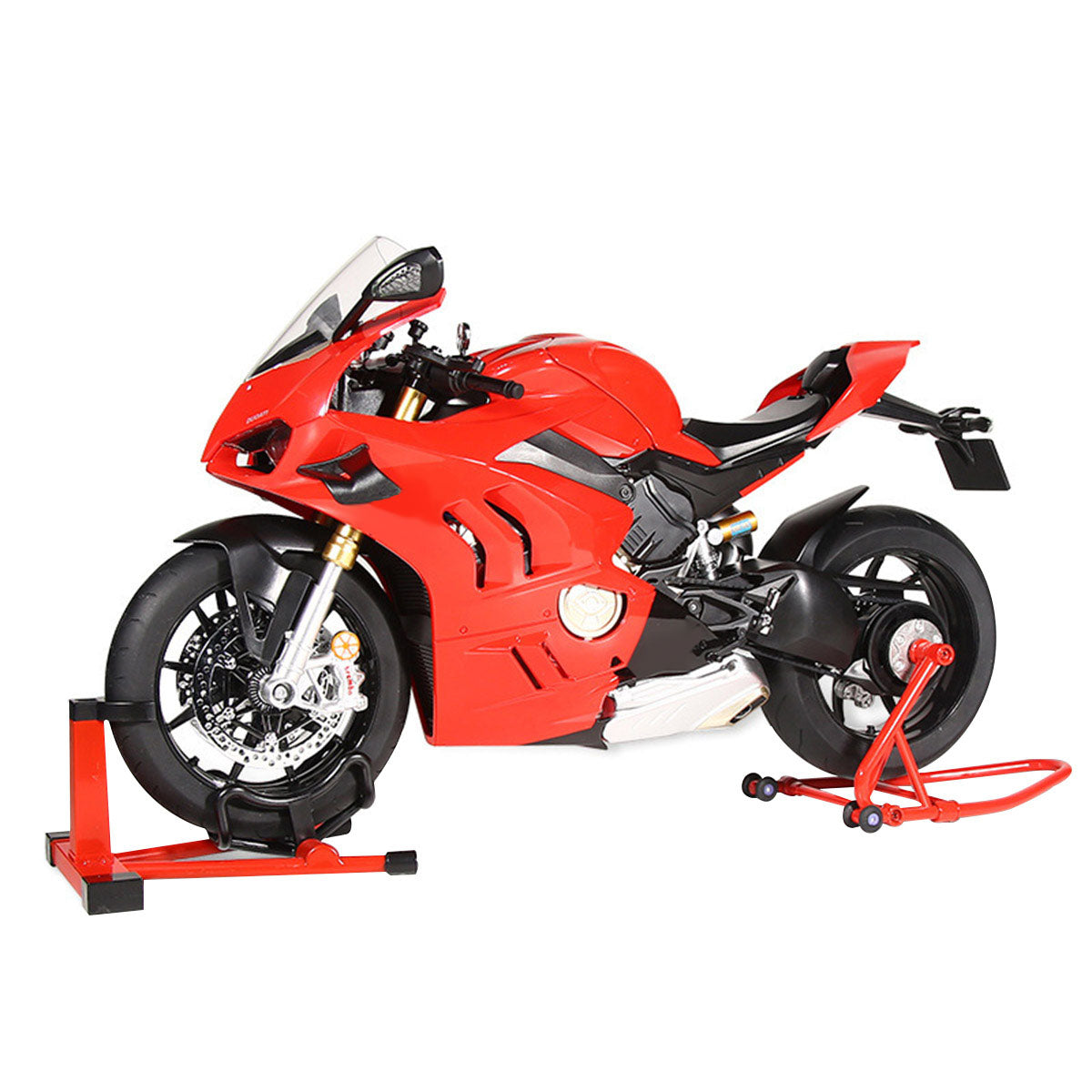 1/6スケール V4SP2/V4S合金バイク模型｜黒/赤2色展開 点火・排気煙噴霧搭載 光音響エフェクト 精密機械可動 大人向けコレクション