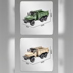 1/64ミニ軍用トラックRCカー｜2.4G干渉防止 合金ボディ 4WDオフロード APP連動 調速・音響LEDライト 自動デモモード RTF