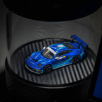 1/64ミニカー回転スタンド｜3色LED調光 360°自動回転 アクリル防塵 デスクトップコレクションケース
