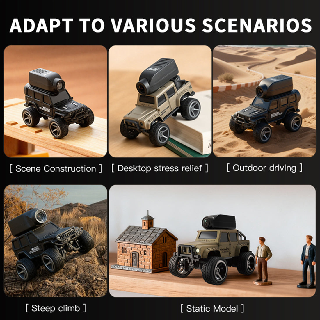 1/64 FPV RCオフロードカー｜2.4GHz合金ミニカー APPリアルタイム映像 高低速モード RTR